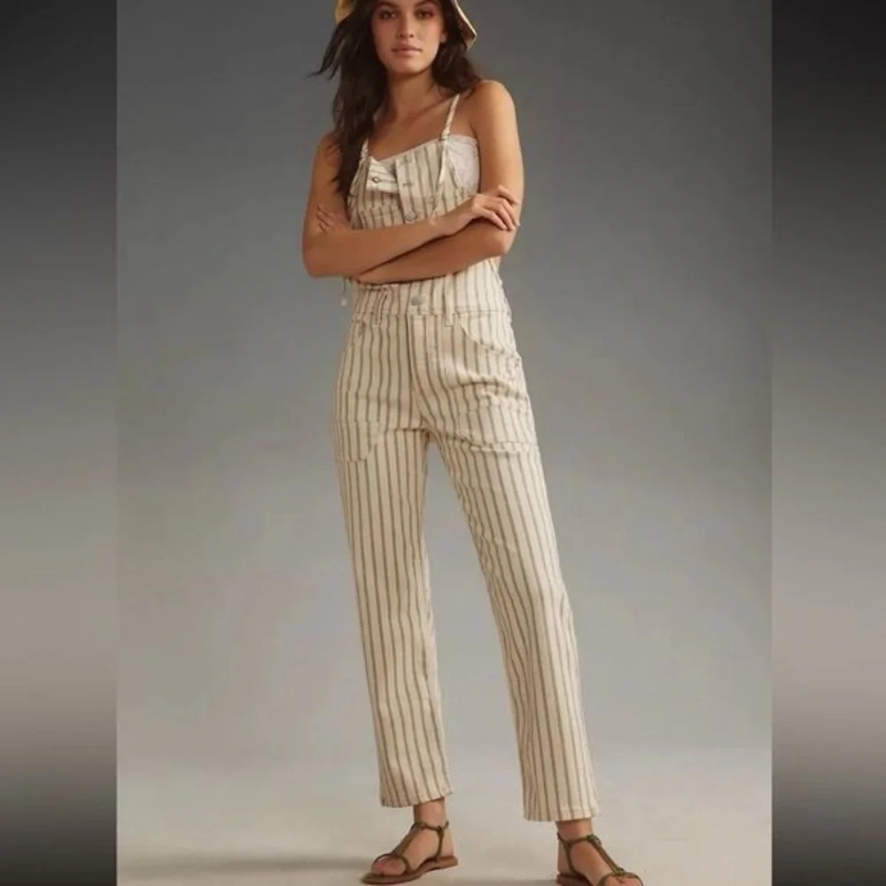 Pilcro Railroad Stripe Overalls - Picture 4 of 11